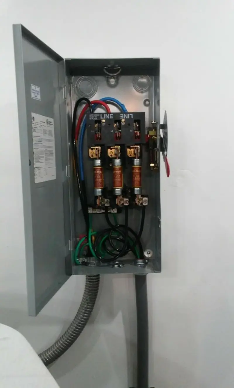 Three-phase disconnect switch installed for Electrical Wiring & Rewiring in Eden Isle